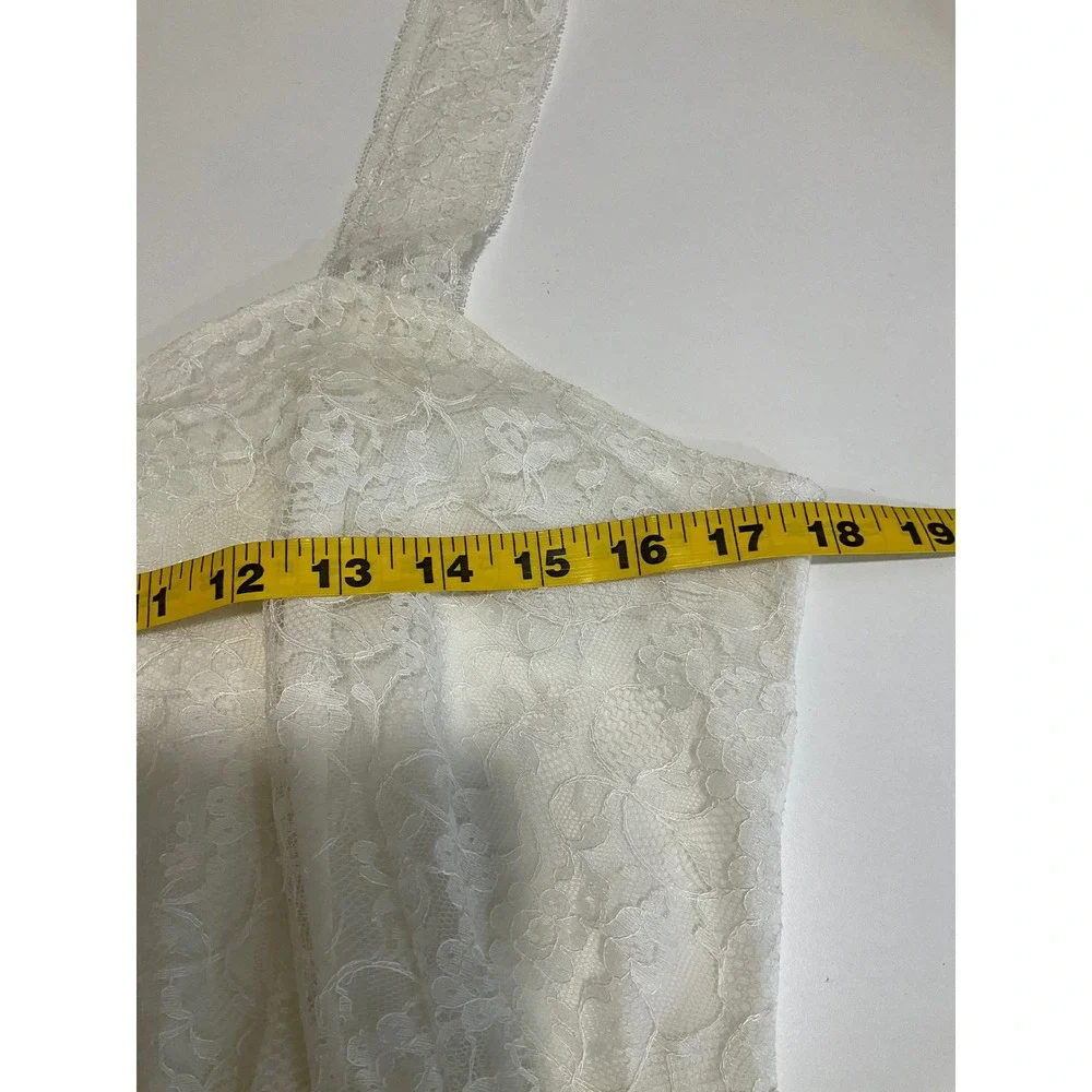 Vintage Carter's Nylon Slip Dress Lace Overlay Trim Bridal Romantic Ethereal 50s